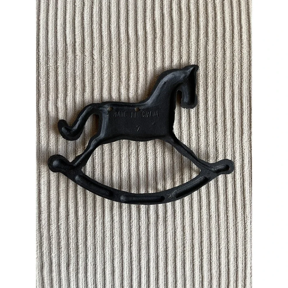 Vintage Kitchen Utensil/key rack Cast Iron Rocking Horse